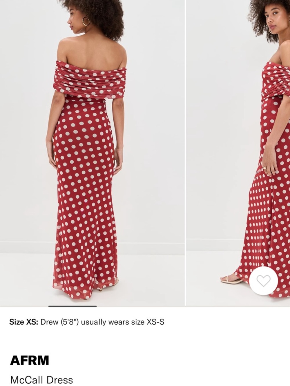Shopbop AFRM Red and White Polka Dot Strapless Maxi Dress - Picture 3 of 6
